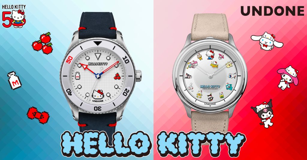 日本限定！UNDONE x Hello Kitty聯乘系列，限量200隻機械錶、石英錶$1,660起