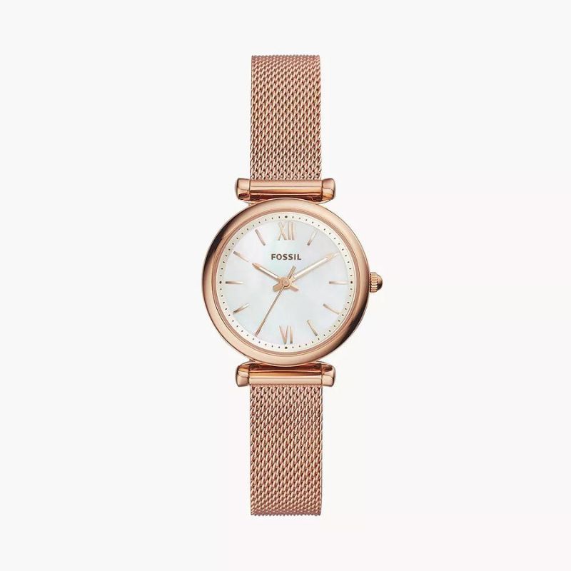 本週人氣代購產品推介4 - 美國 Fossil Carlie 玫瑰金不鏽鋼女士腕錶