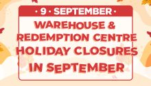 [Updated on 4/9] Warehouse & Redemption Centre Service Arrangements in September