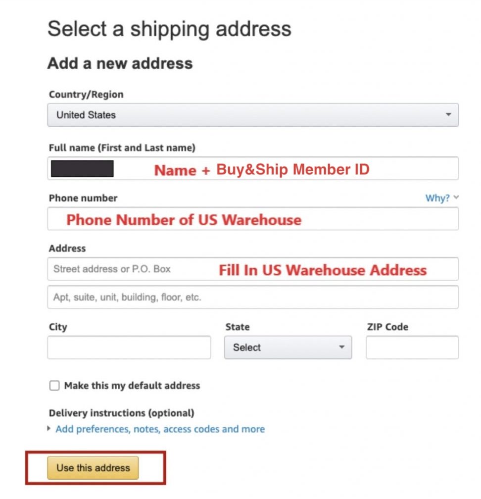 Amazon US Shopping Tutorial 04: Check Out Using Buy&Ship's US Warehouse Address