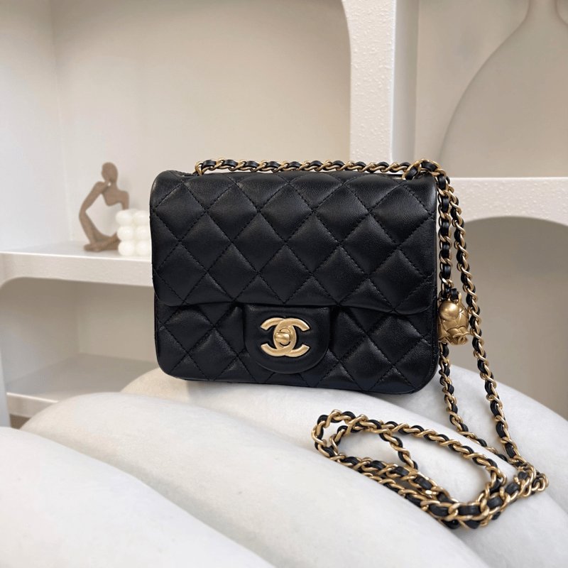  CHANEL 24K Classic Flap Bag 17cm 金球方胖子垂蓋手袋