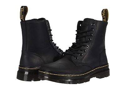 Dr. Martens Unisex Combs Leather 8 Eye Wyoming Boot, Black