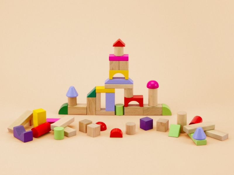 Building blocks, 50 pieces (wood)