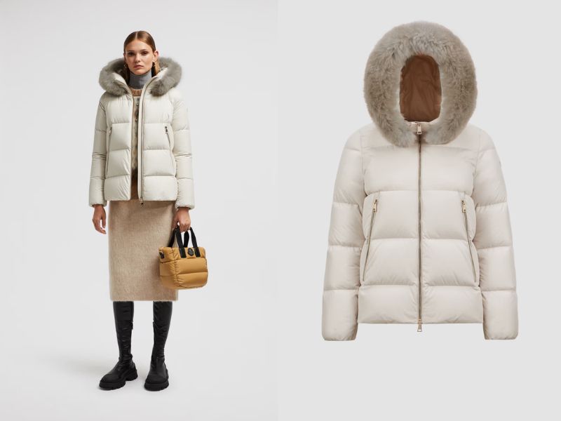 Moncler Laichefur Hooded Short Down Jacket