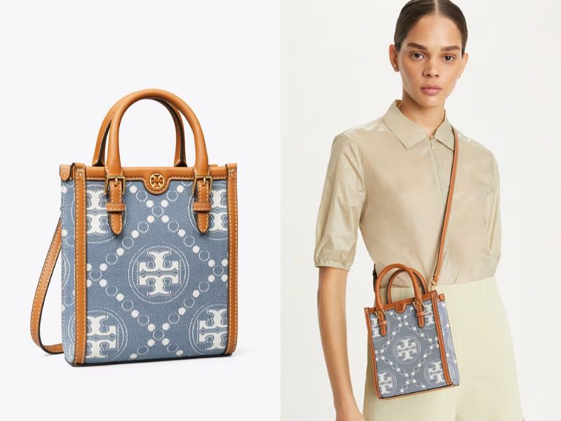 Tory Burch – T MONOGRAM 牛仔迷你手提包